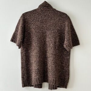 Charter Club Brown Short Sleeve Open Cardigan